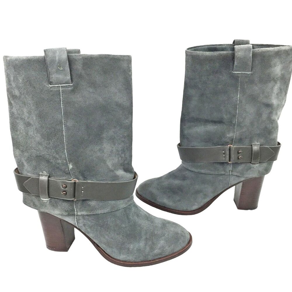 Anthropologie‎ Splendid Delora Gray Suede Mid Calf Boots